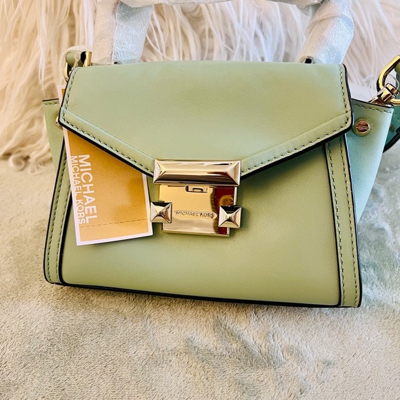 MICHAEL Michael Kors Handbags - BRANDNEW Michael Kors Whitney Mini Messenger/Satchel  Pale Jade Leather